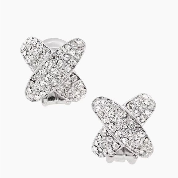Women’s Kenneth J Lane rhodium plated crystal earrings NWT - Picture 1 of 6